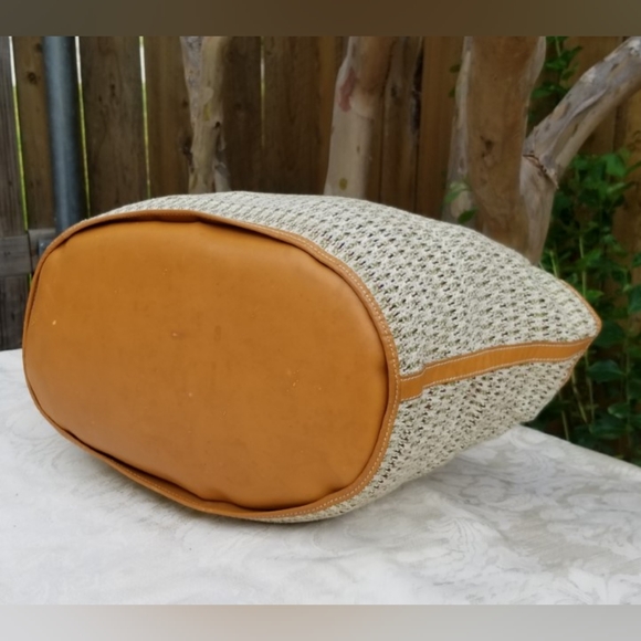 Vintage Rare Ursula Beaugeste Paris Woven  Tote Bag with Leather trim - Picture 9 of 13